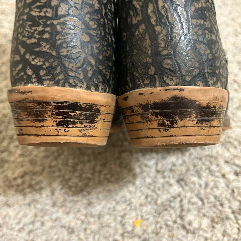 Nocona Boots Boys Fynn Embroidery Square Toe Cowboy Mid Calf Boots 1 1/2D Kids